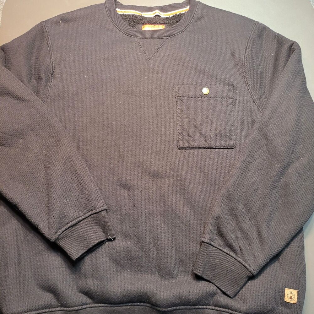 Coleman Sherpa Fleece Lined Long Sleeve Crew Black XXL Sweater EUC